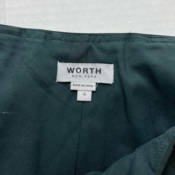 WORTH Wool & Elastane Pants Flat Front Notched Ankle Flat Front Side Zip Sz 4 - Picture 4 of 11